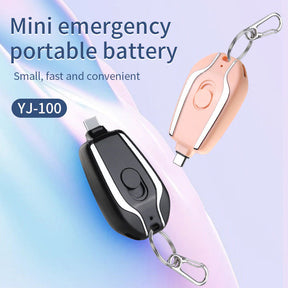Ultra Portable Keychain Powerbank | Fast Charging Emergency Power Bank Keychain - 1500 mAh